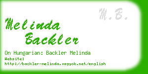 melinda backler business card